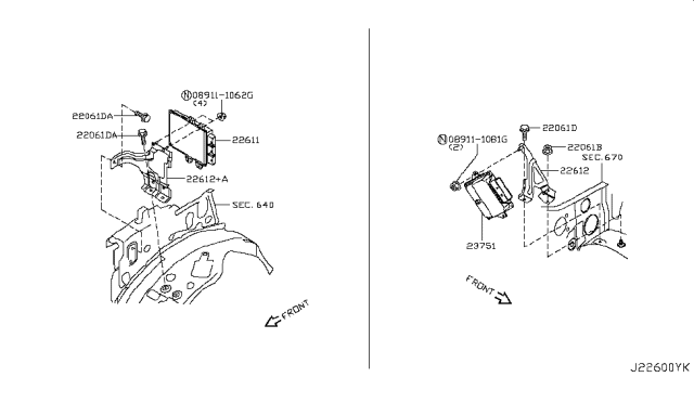 2012 Infiniti QX56 Engine Control Module Diagram for 23710-1ZS2A