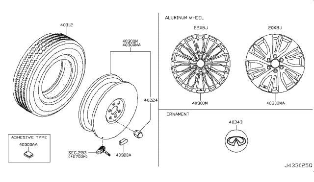2017 Infiniti QX80 Road Wheel & Tire Diagram 3