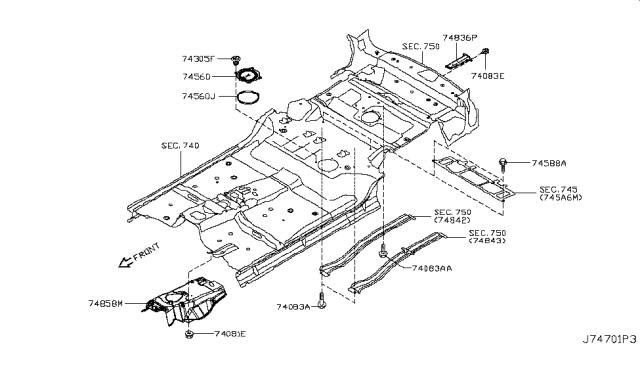 2019 Infiniti QX80 Floor Fitting Diagram 1