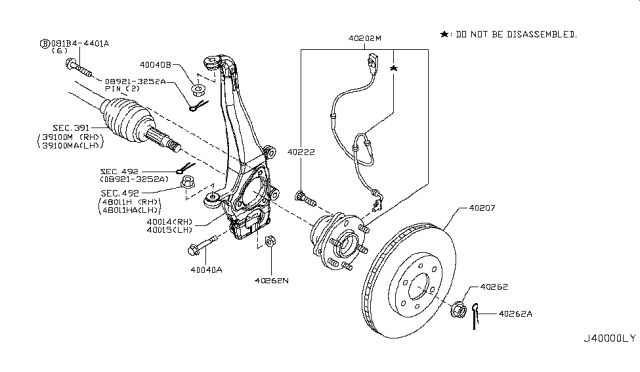 2019 Infiniti QX80 Rotor Disc Brake Front Diagram for 40206-1LA2B