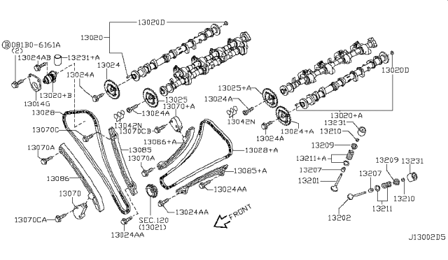 2019 Infiniti QX80 Camshaft & Valve Mechanism Diagram 1