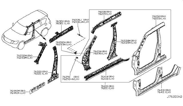 2016 Infiniti QX80 Body Side Panel Diagram 1