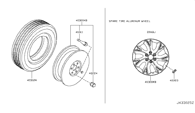 2015 Infiniti QX80 Road Wheel & Tire Diagram 5