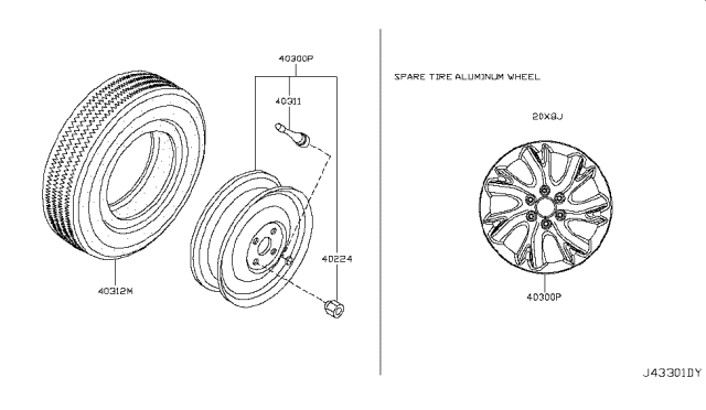 2012 Infiniti QX56 Road Wheel & Tire Diagram 2