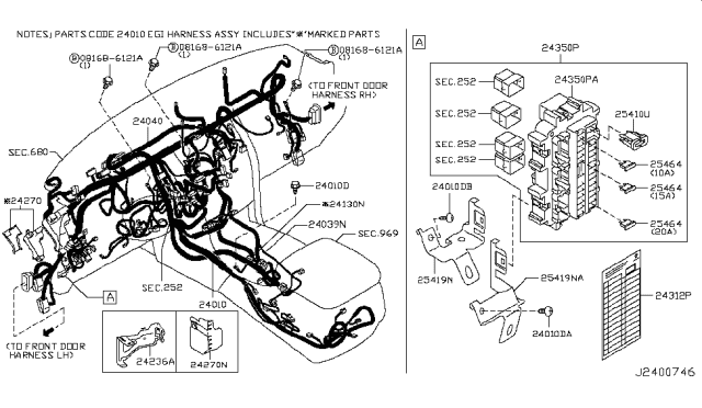 2014 Infiniti QX80 Block Assembly-Junction Diagram for 24350-1LA1B