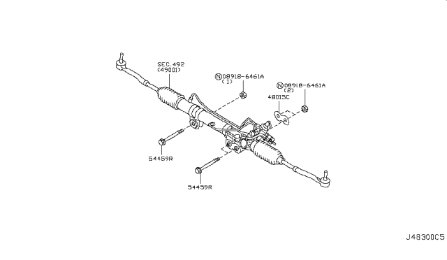 2016 Infiniti QX80 Steering Gear Mounting Diagram