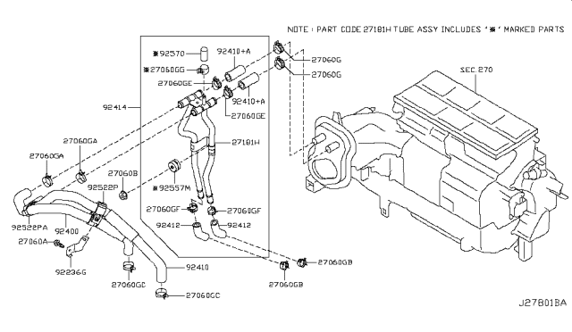 2018 Infiniti QX80 Heater Piping Diagram 1