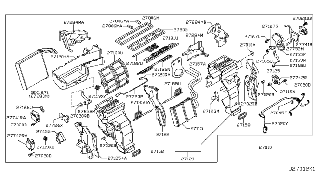 CASE FRONT HEATER Diagram for 27122-1LA1A