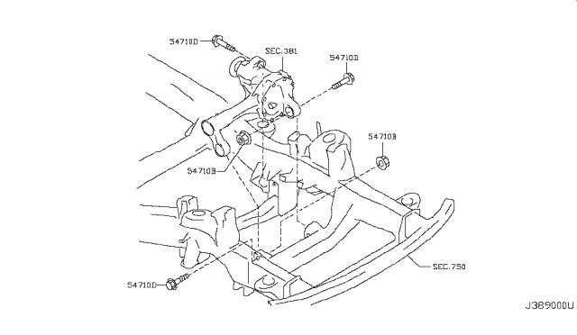 2011 Infiniti QX56 Front Final Drive Mounting Diagram