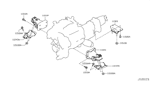 2019 Infiniti QX80 Support-Engine Mounting,Front Diagram for 11252-5ZM0A