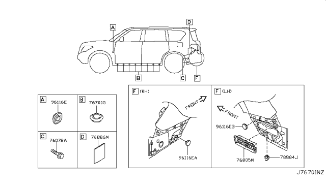 2016 Infiniti QX80 Body Side Fitting Diagram 3