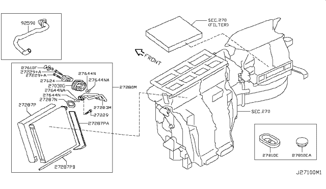 2012 Infiniti QX56 Insulator Diagram for 27288-1LA2A