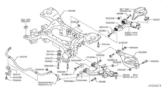 2012 Infiniti QX56 Rear Suspension Diagram 9