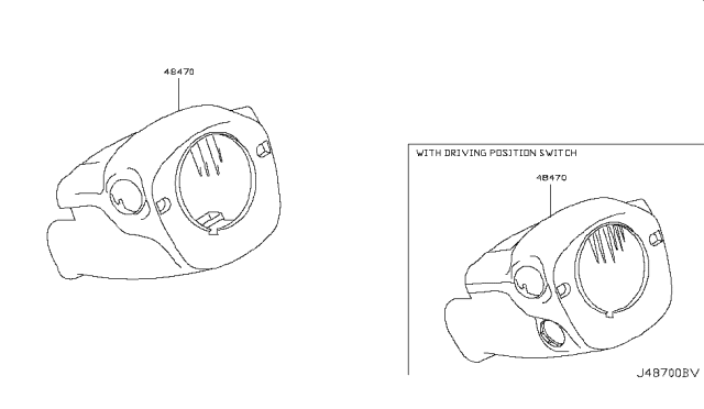 2013 Infiniti QX56 Steering Column Shell Cover Diagram