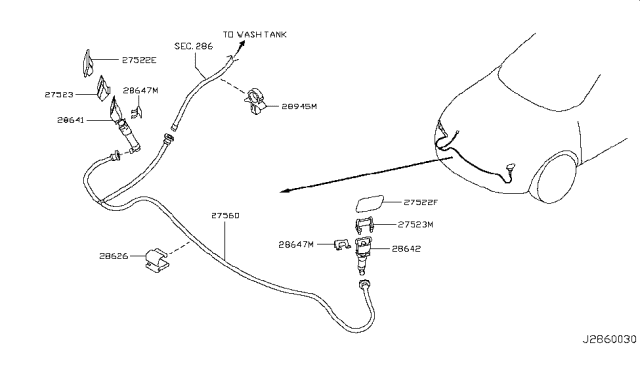 2013 Infiniti QX56 Head Lamp Cleaner Diagram