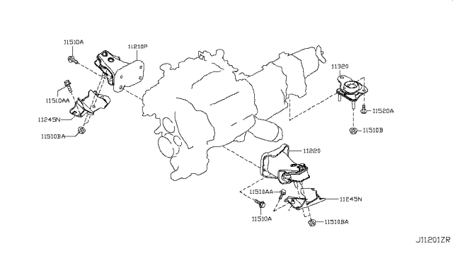 2017 Infiniti QX80 Engine & Transmission     Mounting Diagram 1