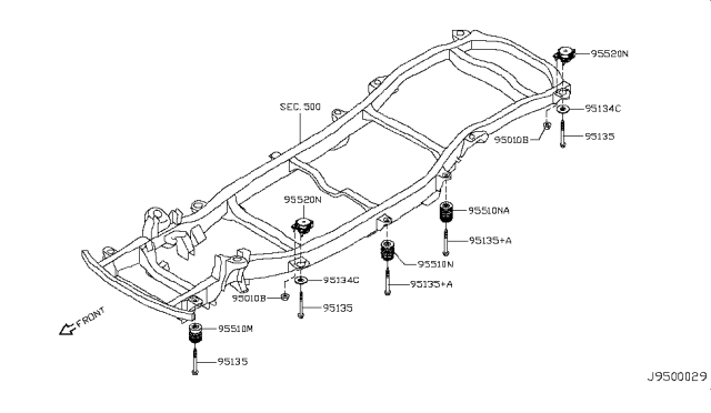 2011 Infiniti QX56 Body Mounting Diagram