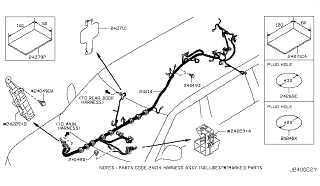 2018 Infiniti QX80 Harness-Body Diagram for 24014-6GW0C