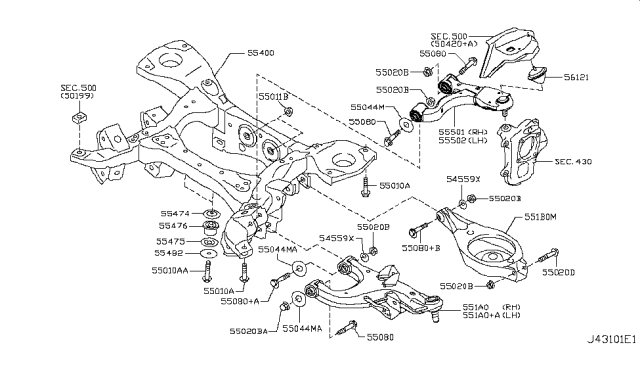 2017 Infiniti QX80 Rear Suspension Diagram 7