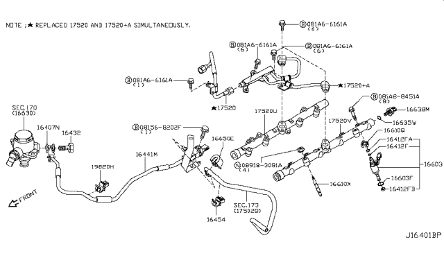 2015 Infiniti QX80 Injector Assy-Fuel Diagram for 16600-EZ30A