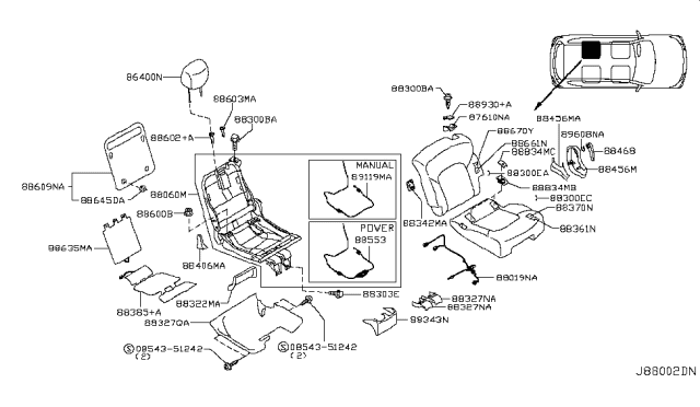 2019 Infiniti QX80 Rear Seat Diagram 5