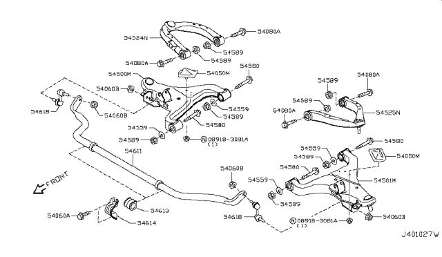 2017 Infiniti QX80 Front Suspension Diagram 5