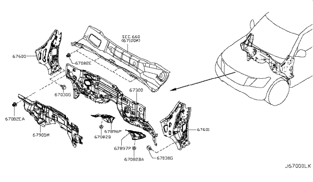 2017 Infiniti QX80 Dash Panel & Fitting Diagram 3