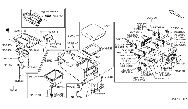 2019 Infiniti QX80 Console Box Diagram 3