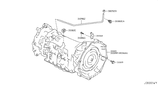 2017 Infiniti QX80 Auto Transmission,Transaxle & Fitting Diagram 1