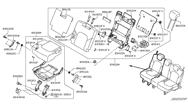 2012 Infiniti QX56 3RD Seat Diagram 4