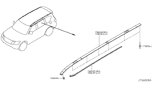 2016 Infiniti QX80 Moulding-Roof Drip,RH Diagram for 73852-5ZS0A