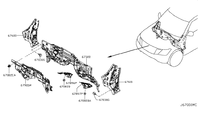 2017 Infiniti QX80 Dash Panel & Fitting Diagram 1