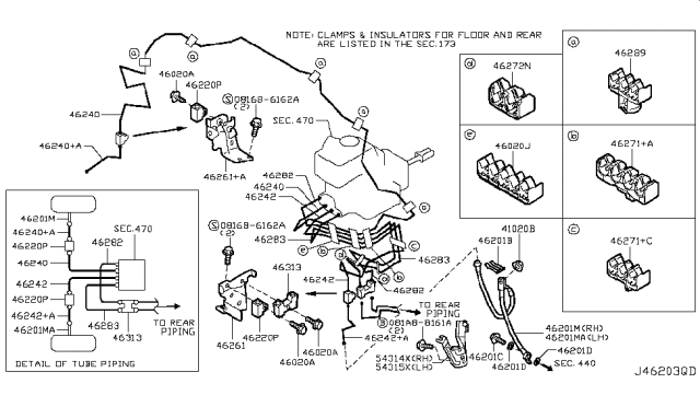 2017 Infiniti QX80 Hose Assy-Brake,Front Diagram for 46210-1LA0B