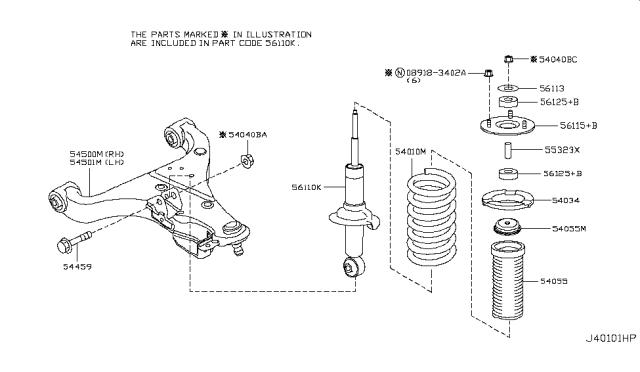 2013 Infiniti QX56 Front Suspension Diagram 4