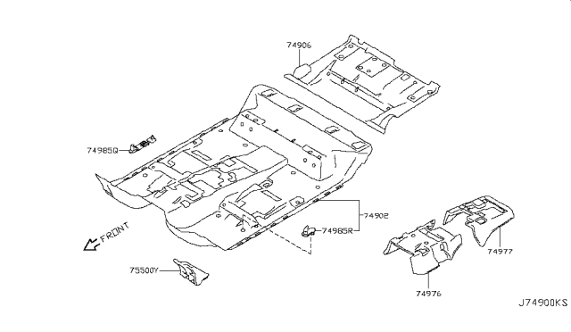 2017 Infiniti QX80 Floor Trimming Diagram 1