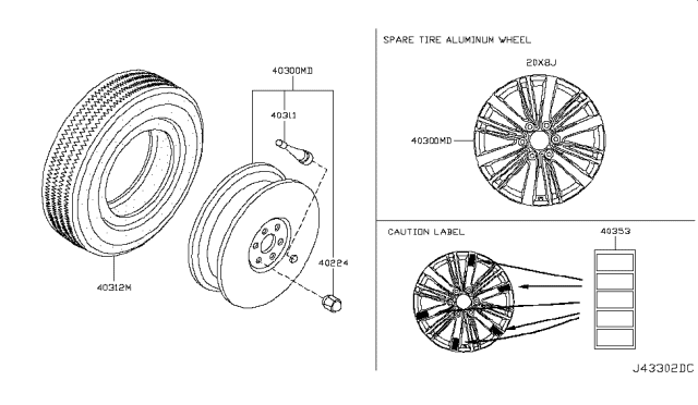 2018 Infiniti QX80 Road Wheel & Tire Diagram 9