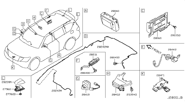 2013 Infiniti QX56 Camera Assembly-Side View Diagram for 28419-1BA3A