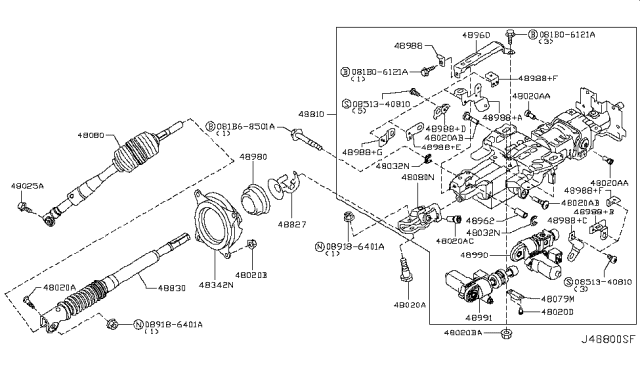 2011 Infiniti QX56 Steering Column Diagram 1