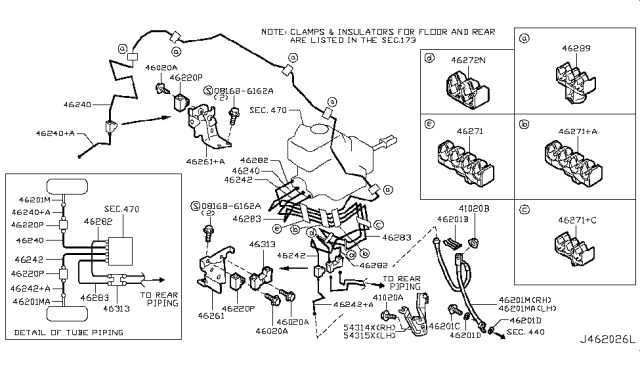 2012 Infiniti QX56 Brake Piping & Control Diagram 1