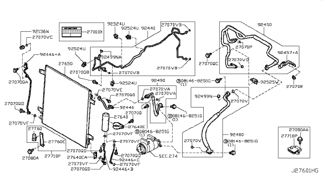 2012 Infiniti QX56 Condenser,Liquid Tank & Piping Diagram 2