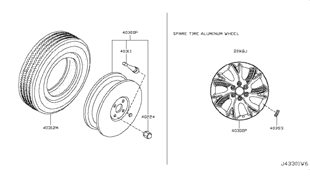 2014 Infiniti QX80 Road Wheel & Tire Diagram 4