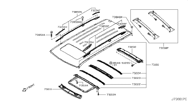 2018 Infiniti QX80 End Cap Rear, LH Diagram for G3871-1A60A