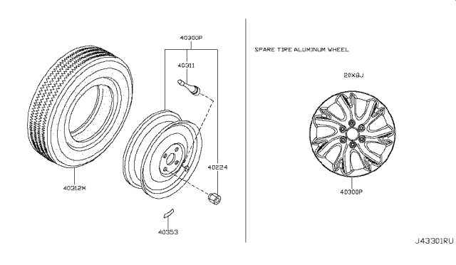 2015 Infiniti QX80 Road Wheel & Tire Diagram 6