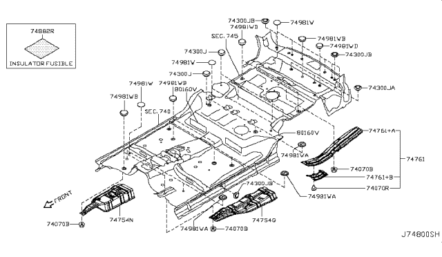 2013 Infiniti QX56 Floor Fitting Diagram 4