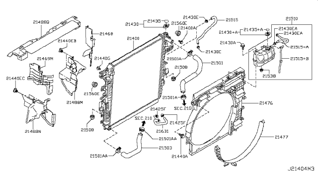 2019 Infiniti QX80 Radiator,Shroud & Inverter Cooling Diagram 1