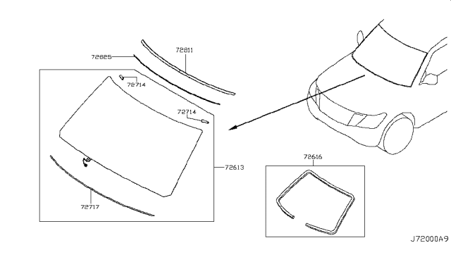 2016 Infiniti QX80 Front Windshield Diagram