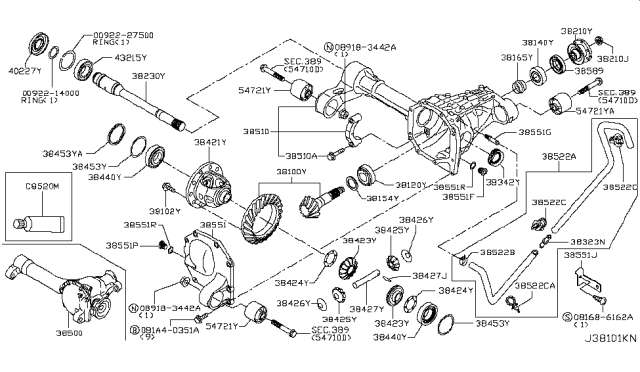 2018 Infiniti QX80 Washer-Thrust Diagram for 38424-EC005