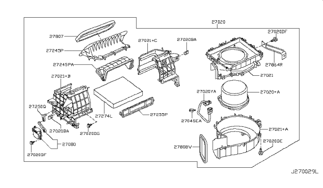 2017 Infiniti QX80 Air Conditioner Air Filter Kit Diagram for B7277-1CA1B