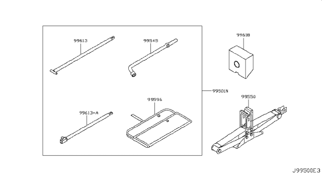 2013 Infiniti QX56 Tool Kit & Maintenance Manual Diagram 1