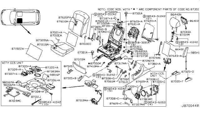 2018 Infiniti QX80 Front Seat Diagram 3